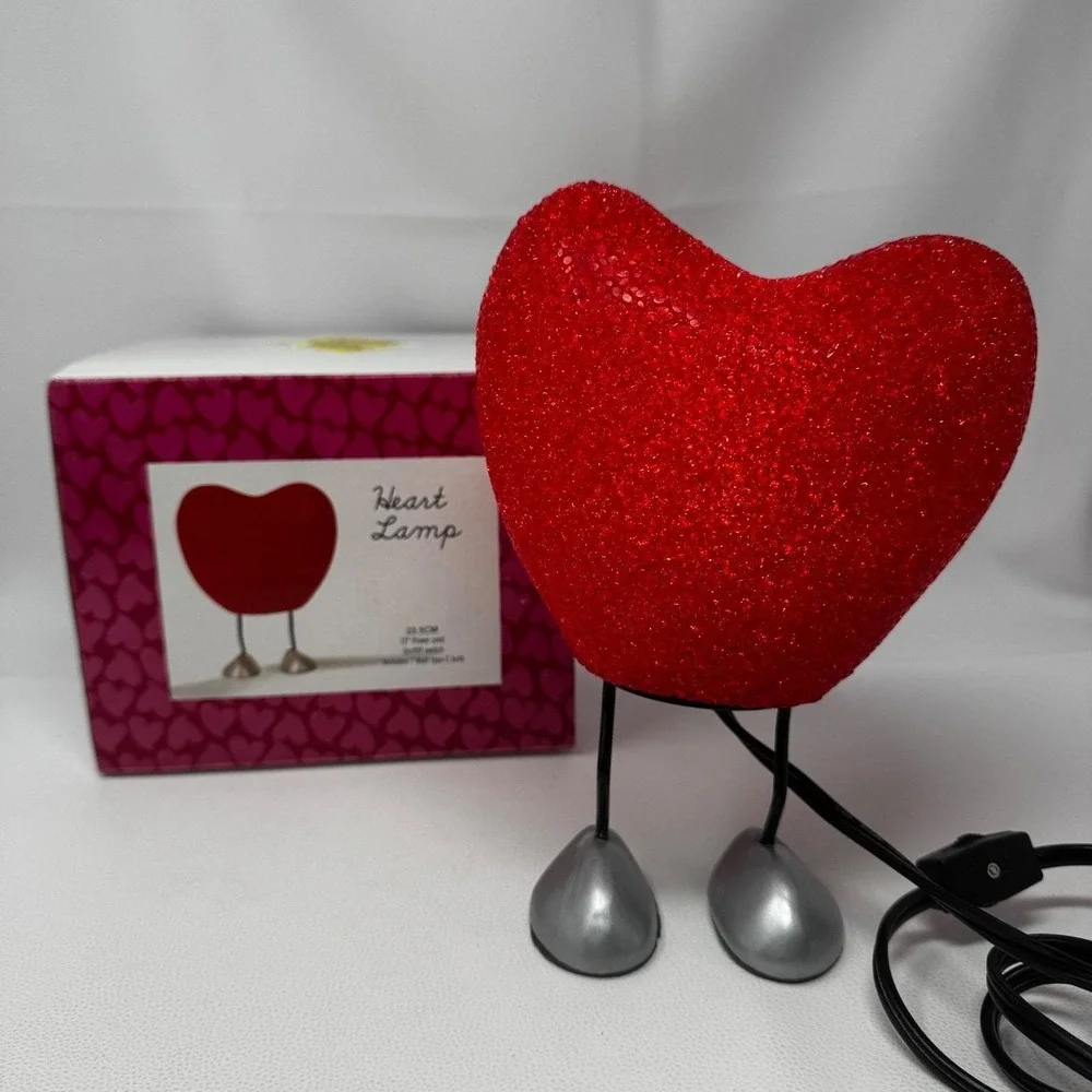 Target 2002 Heart Lamp Red Glitter EVA Y2K Valentine Novelty Mood Light Works